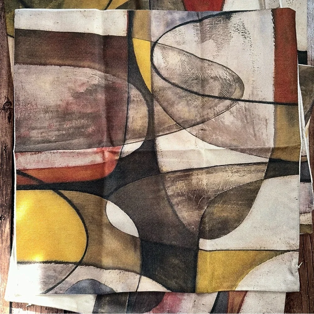 Geometric Abstract 18” Pillow Covers Set of 4 -NEW